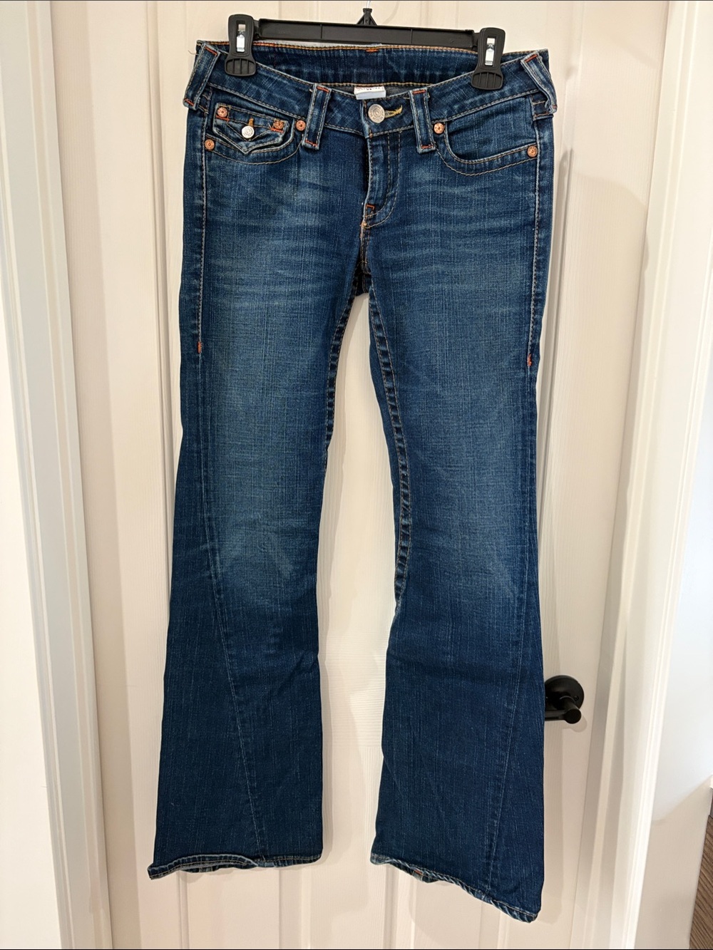 True Religion Joey Y2K Dark Blue Low Rise Flared Leg Jeans